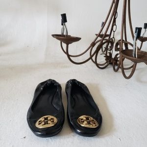 Tory Burch Black and Gold flats